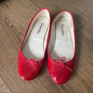 Repetto red patent ballerina flats